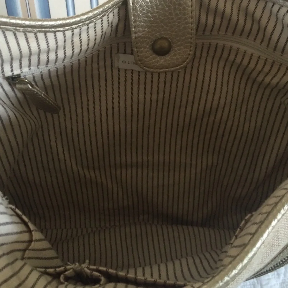Natural linen handbag
